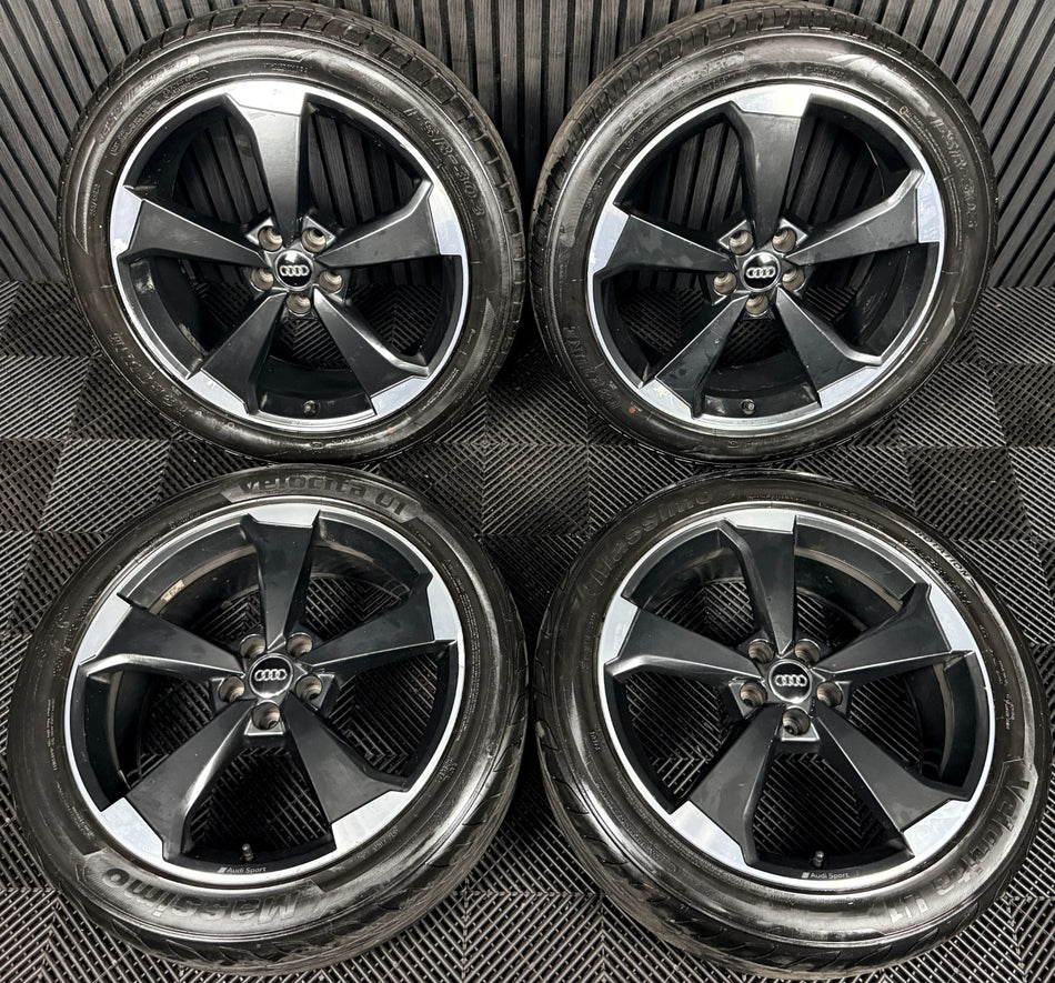 20'' Audi Q5 S Line Rotor Black Edition Alloy Wheels Tyres 80A601025AQ Genuine