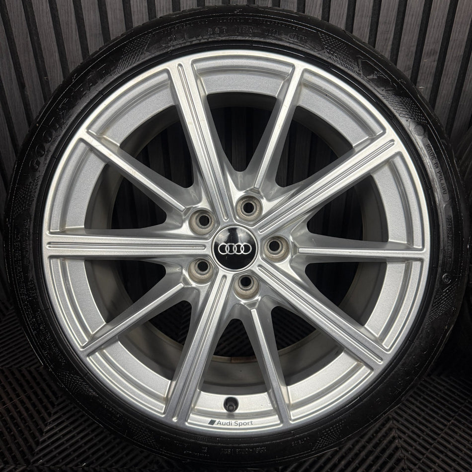 18'' GENUINE AUDI A3 S LINE SILVER S3 ALLOY WHEELS ALLOYS TYRES 8Y0601025M