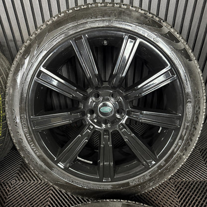21" GENUINE RANGE ROVER SPORT LAND BLACK WHEELS TYRES ALLOYS 9001 GK5M-1007-AA