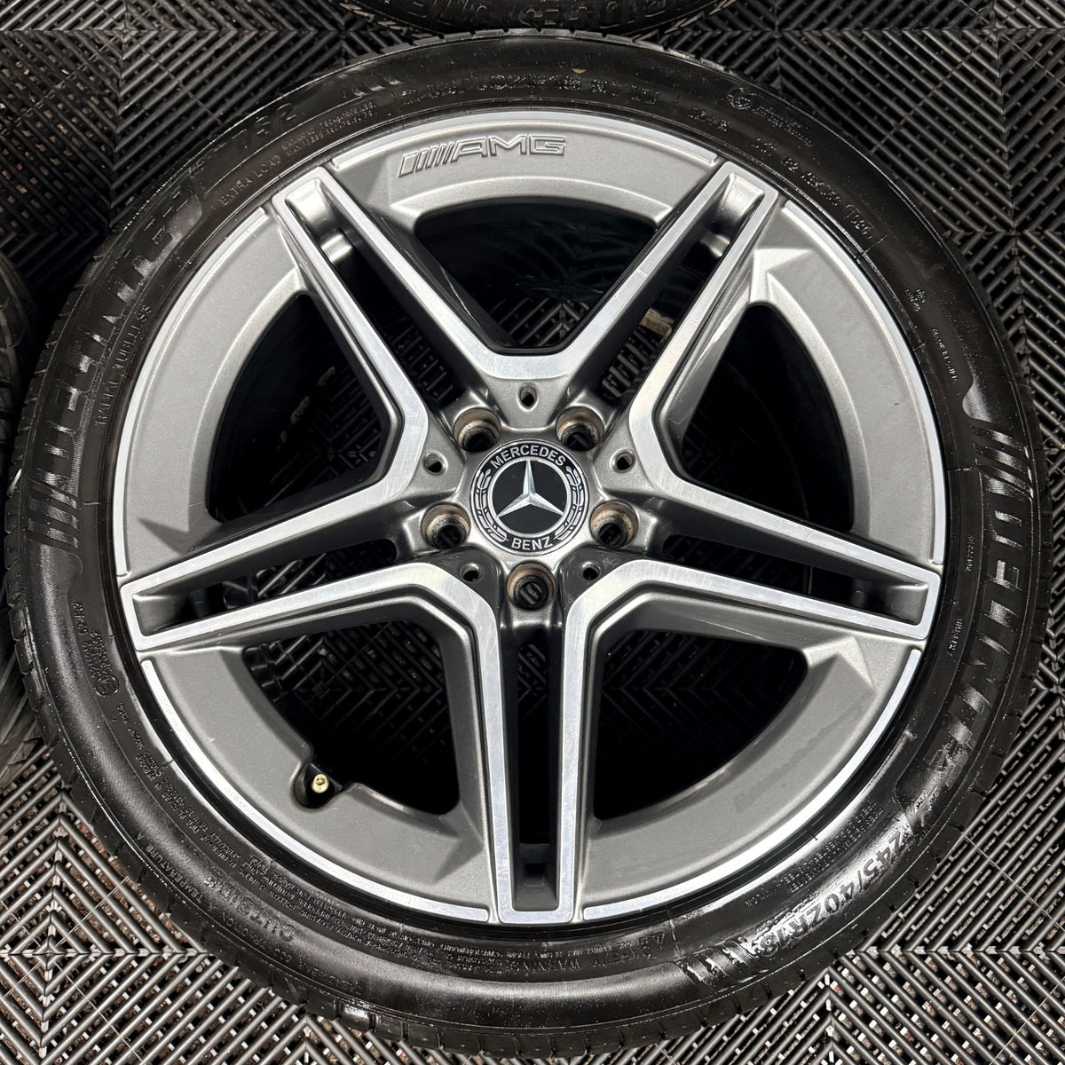 18'' Mercedes AMG C Class W205 Grey 5 Spoke Alloy Wheels Tyres Alloys Genuine