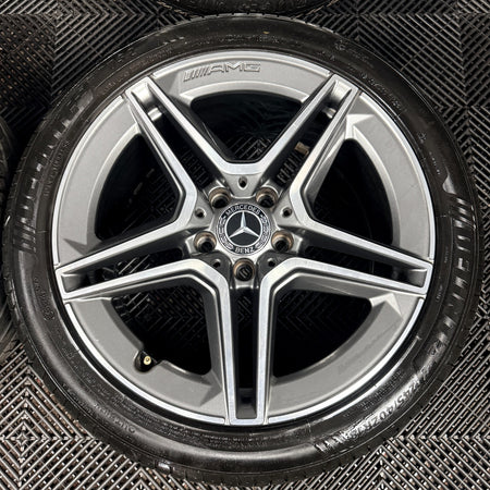 18'' Mercedes AMG C Class W205 Grey 5 Spoke Alloy Wheels Tyres Alloys Genuine