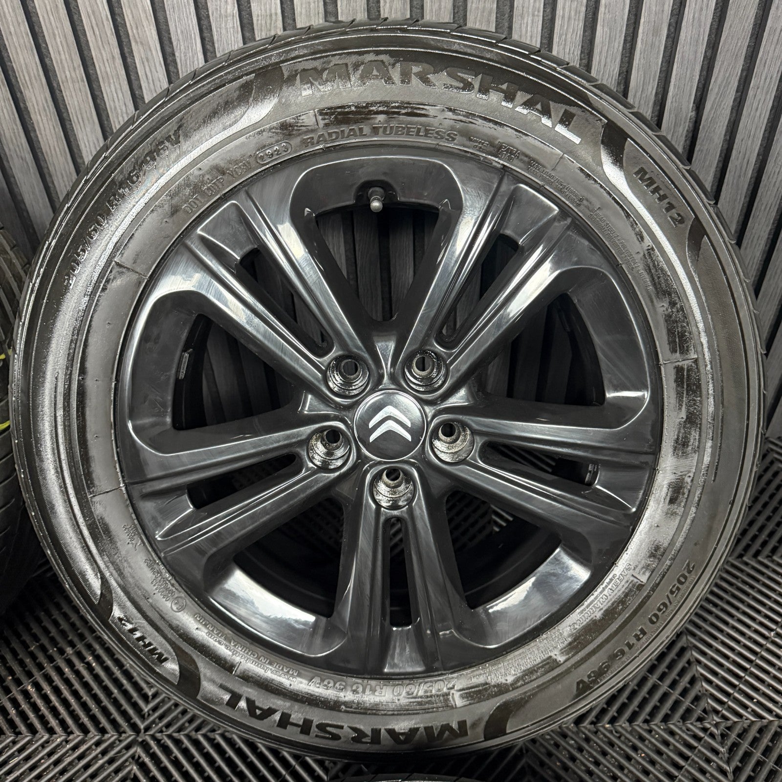 16'' GENUINE CITROEN BERLINGO BLACK ALLOY WHEELS ALLOYS TYRES 5X108