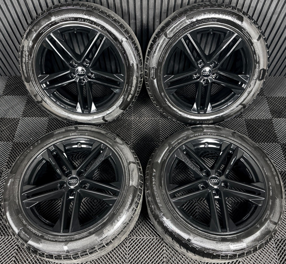 19'' Audi Q5 Black S Line Alloy Wheels Tyres 5X112 80A601025G Genuine