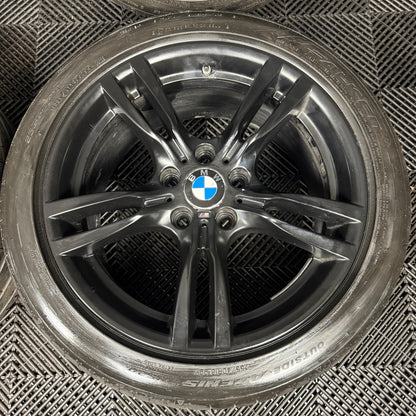18" GENUINE BMW 3 SERIES 400 M SPORT BLACK F30 F31 F32 E90 ALLOY WHEELS TYRES