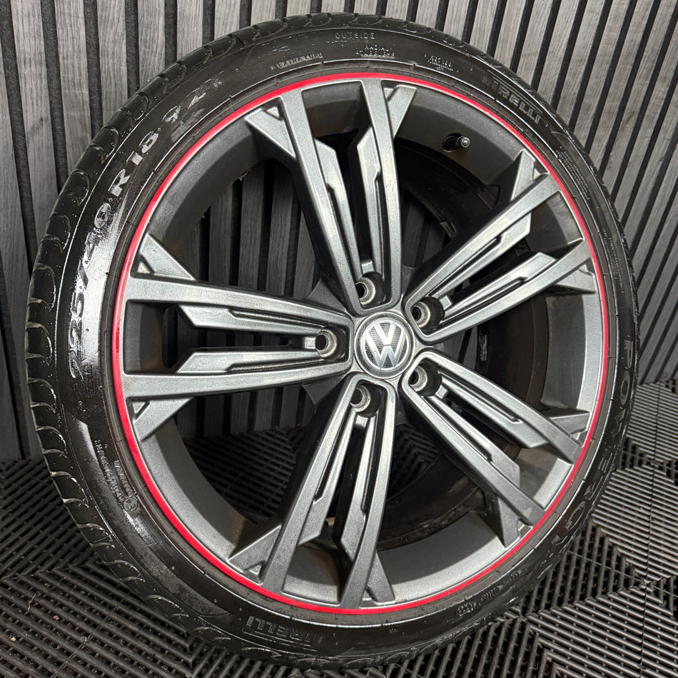 1X 18'' GENUINE VW GOLF GTD SEVILLE GREY GT GTI MK7 ALLOY WHEEL TYRE 5G0601025DR