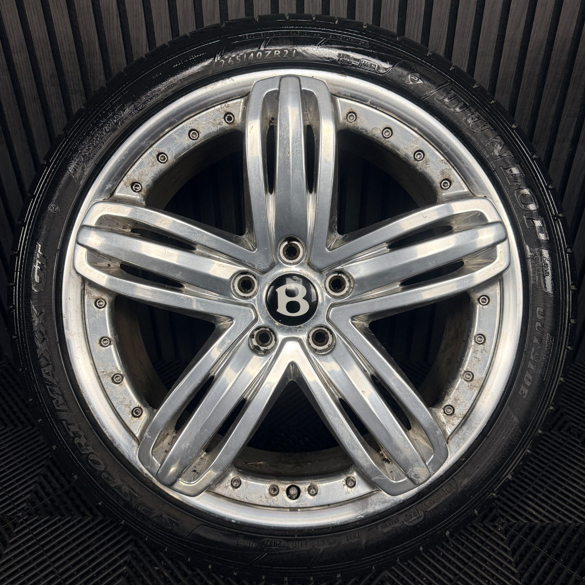 1X 21'' Bentley Mulsanne Alloy Wheel Chrome Tyre 3Y0601025P 2 Piece Genuine