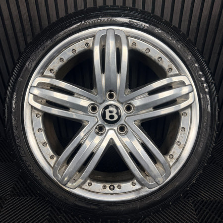 1X 21'' Bentley Mulsanne Alloy Wheel Chrome Tyre 3Y0601025P 2 Piece Genuine