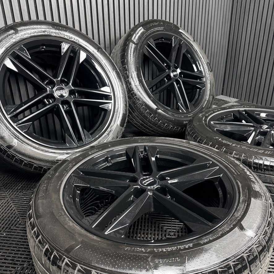 19'' Audi Q5 Black S Line Alloy Wheels Tyres 5X112 80A601025G Genuine