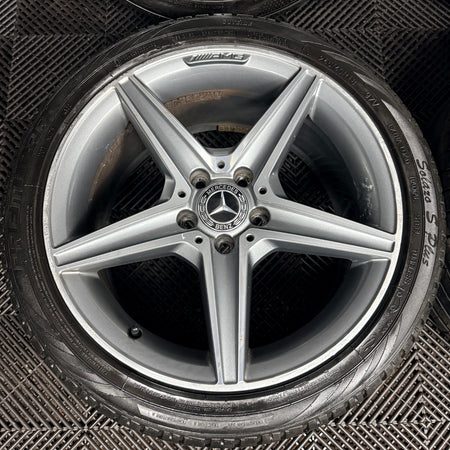 18'' Mercedes AMG C Class W205 Grey DC 5 Spoke Alloy Wheels Tyres Alloys Genuine