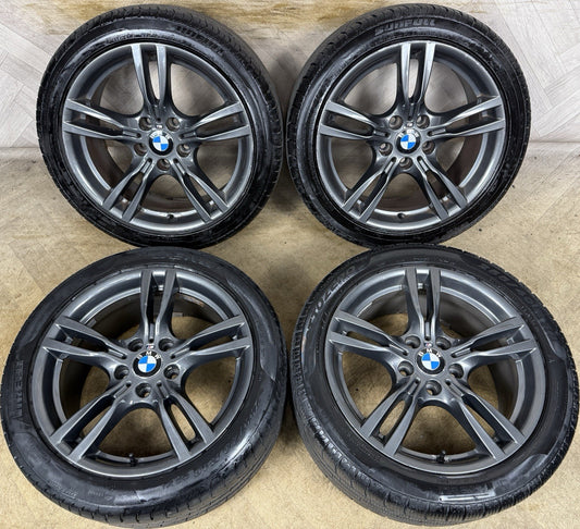 18” GENUINE BMW 3 SERIES 400 M SPORT GREY F30 F31 F32 E90 E92 ALLOY WHEELS TYRES