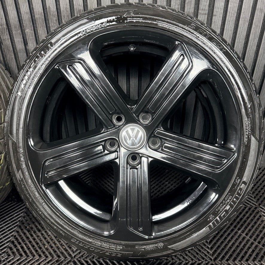 18" VW Golf Cadiz R Black GTI GTD GT Mk7 Alloy Wheel Tyres 5G0601025AG Genuine