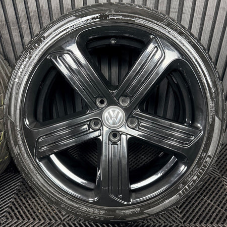 18" VW Golf Cadiz R Black GTI GTD GT Mk7 Alloy Wheel Tyres 5G0601025AG Genuine