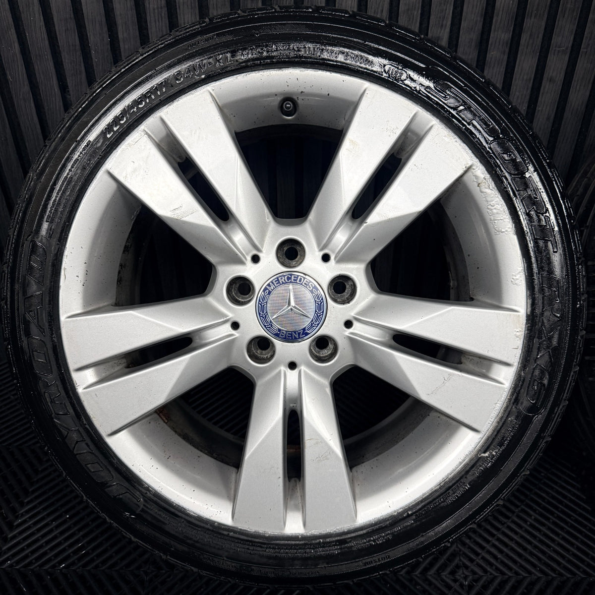 17" Mercedes C Class W204 Silver Alloy Wheels Tyres Alloys Genuine