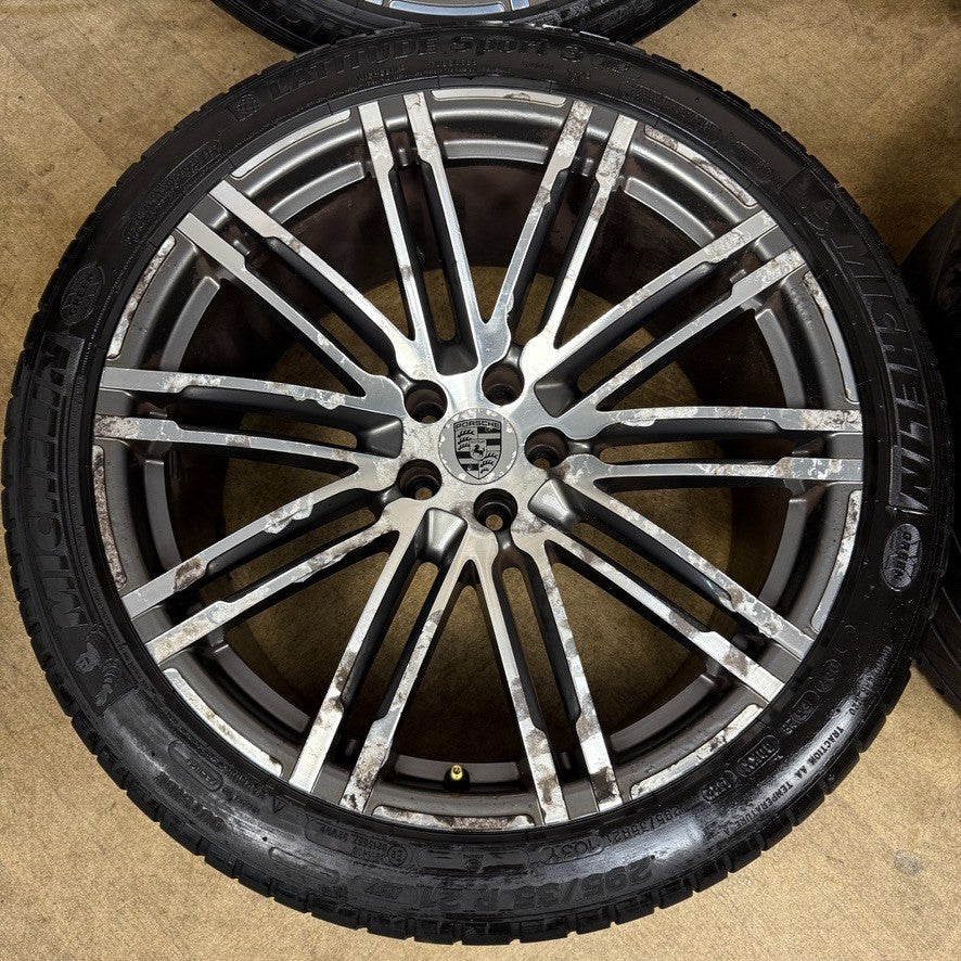 21'' GENUINE PORSCHE MACAN TURBO SPYDER ALLOY WHEELS TYRES 95B601025AT BA
