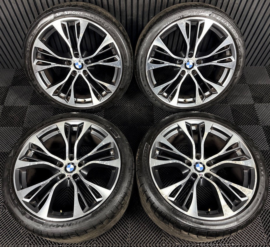 21'' BMW X5 F15 X6 F16 Style 599 Grey DC M Sport Alloy Wheels Tyres Genuine