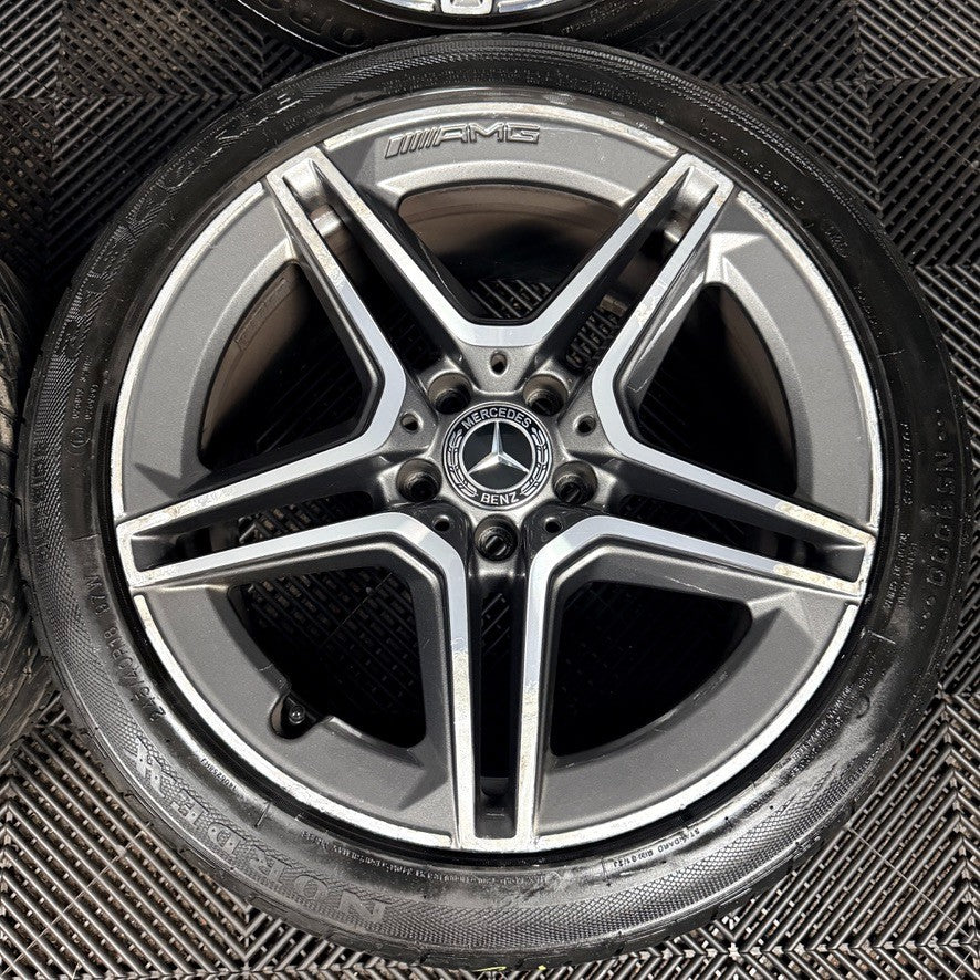18'' Mercedes AMG C Class W205 Grey 5 Spoke Alloy Wheels Tyres Alloys Genuine