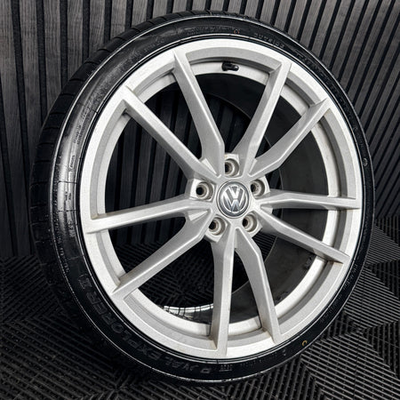 1X 19'' VW Golf R Pretoria Silver GTI MK7 Alloy Wheel Tyre 5G0601025AJ Genuine