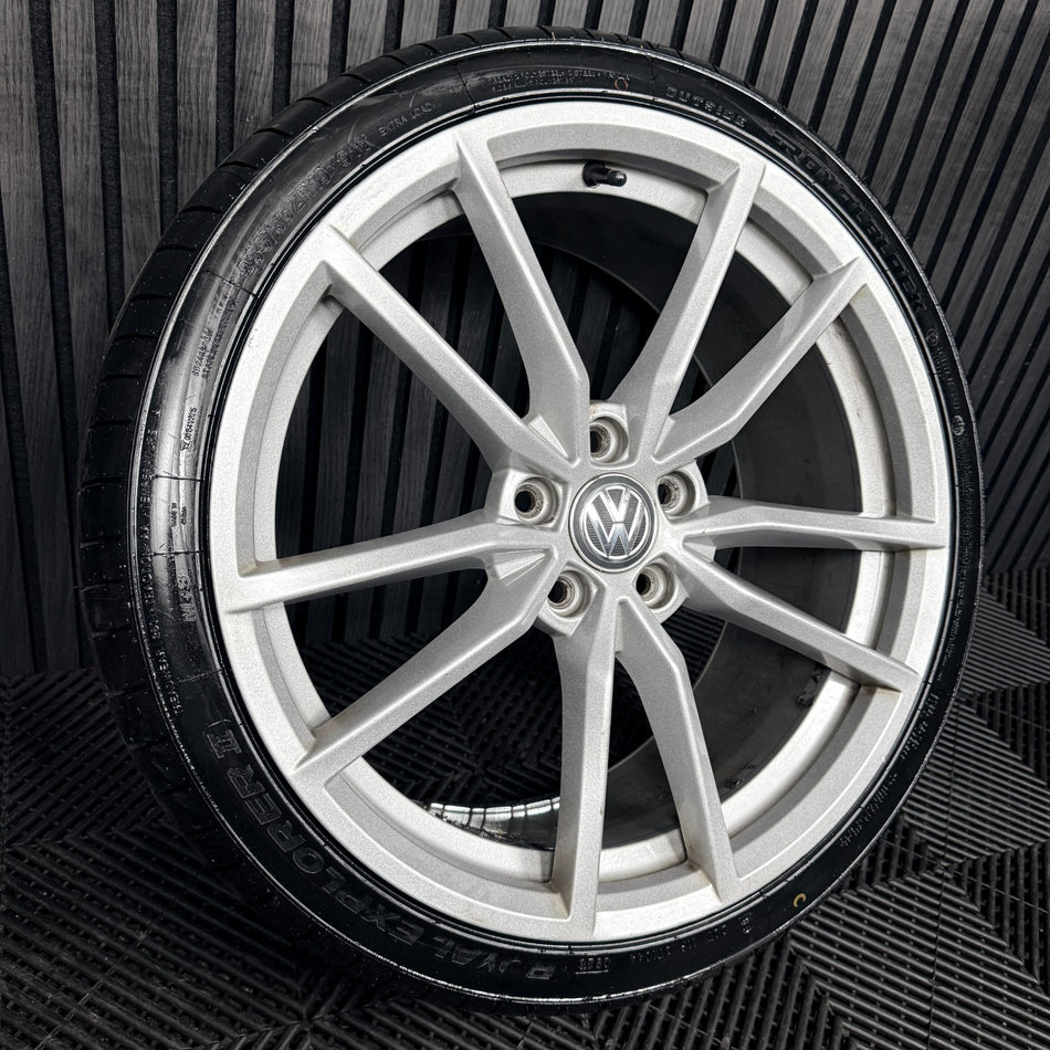 1X 19'' VW Golf R Pretoria Silver GTI MK7 Alloy Wheel Tyre 5G0601025AJ Genuine