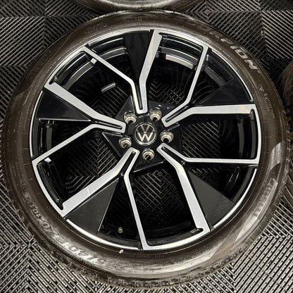 20" GENUINE VW TIGUAN R LINE LEEDS BLACK DC ALLOY WHEELS TYRES ALLOYS 571601025F