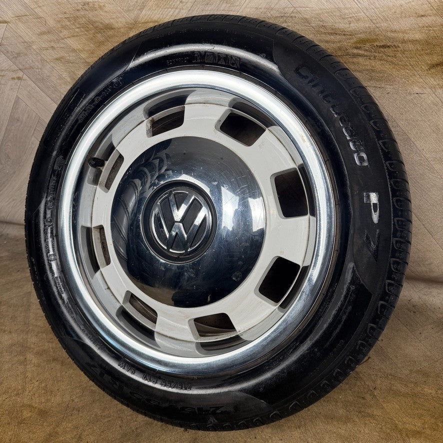 1X 17'' GENUINE VW BEETLE MK3 HERITAGE WHITE ALLOY WHEEL PIRELLI TYRE 5C0601025G