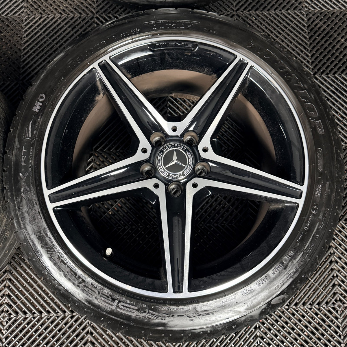 18'' Mercedes AMG C Class C43 W205 Black DC 5 Spoke Wheels Tyres Alloys Genuine