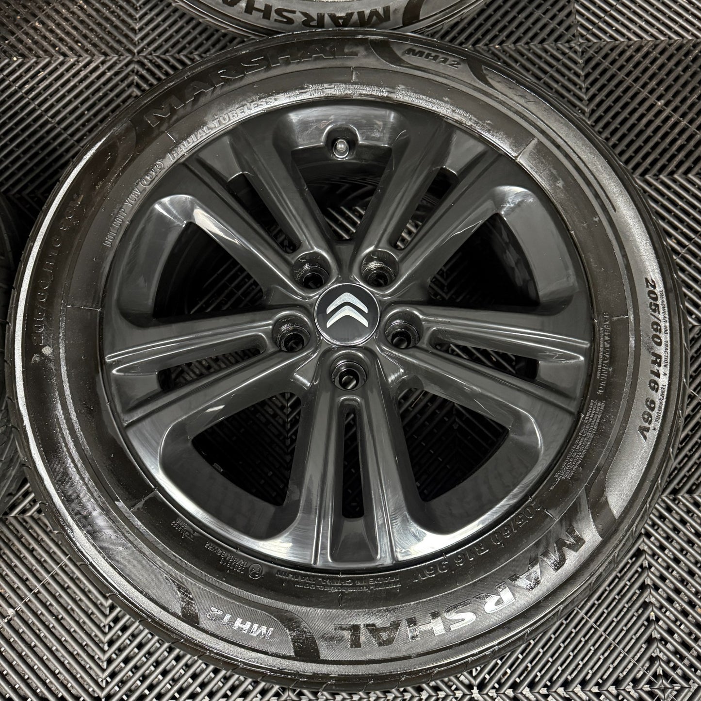 16'' GENUINE CITROEN BERLINGO BLACK ALLOY WHEELS ALLOYS TYRES 5X108