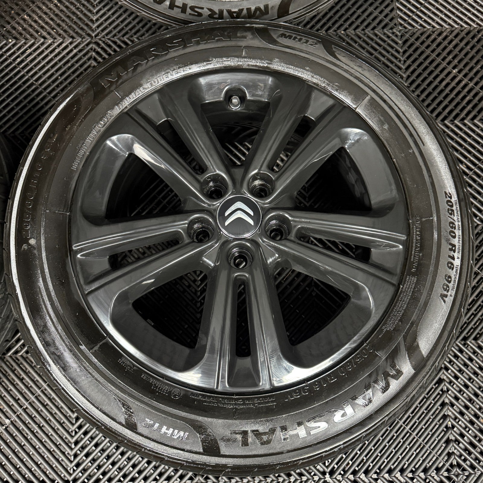 16'' GENUINE CITROEN BERLINGO BLACK ALLOY WHEELS ALLOYS TYRES 5X108