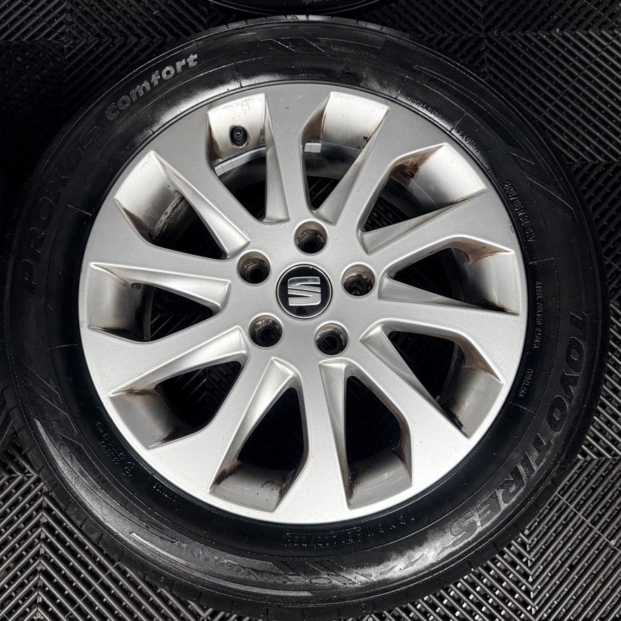 16'' Seat Leon MK3 MK2 Silver Alloy Wheels Alloys Tyres 5F0601025A Genuine