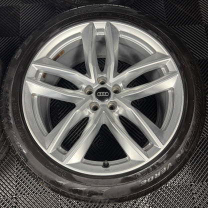 21'' GENUINE AUDI Q7 S LINE RS SILVER ALLOY WHEELS ALLOYS TYRES 4M0601025S