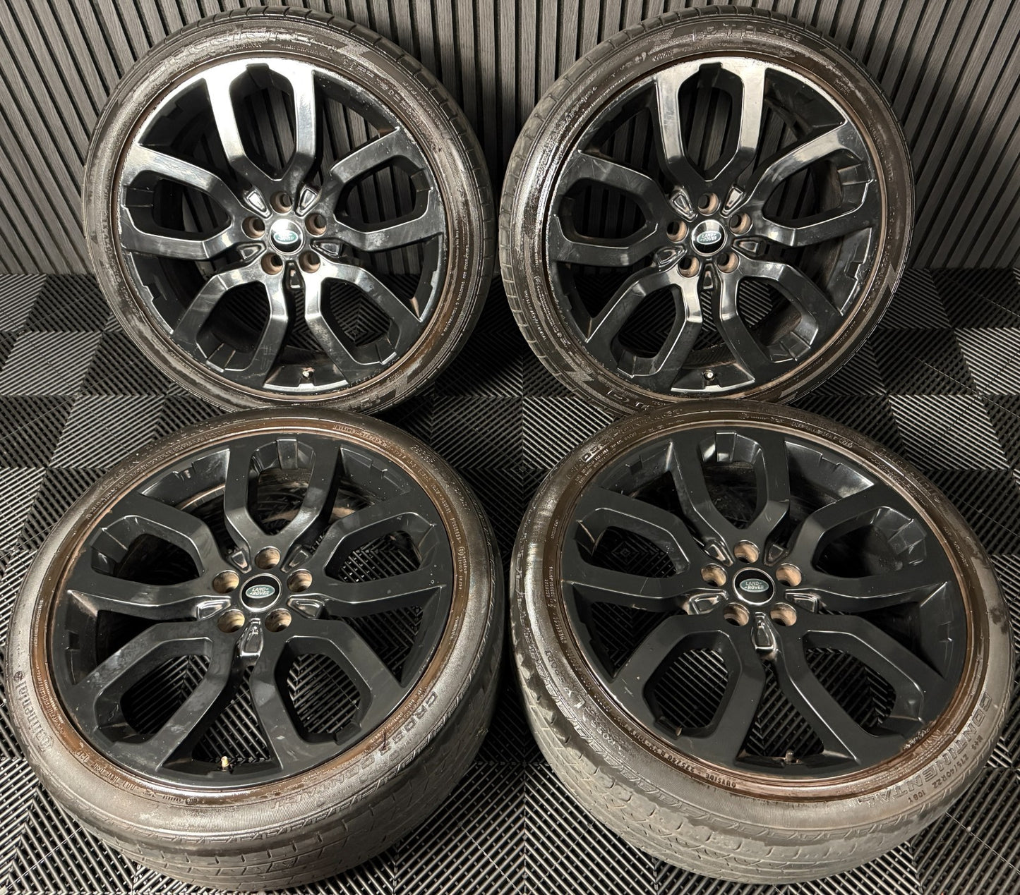 22" GENUINE RANGE ROVER SPORT LAND DISCOVERY BLACK WHEELS TYRES ALLOYS 5004