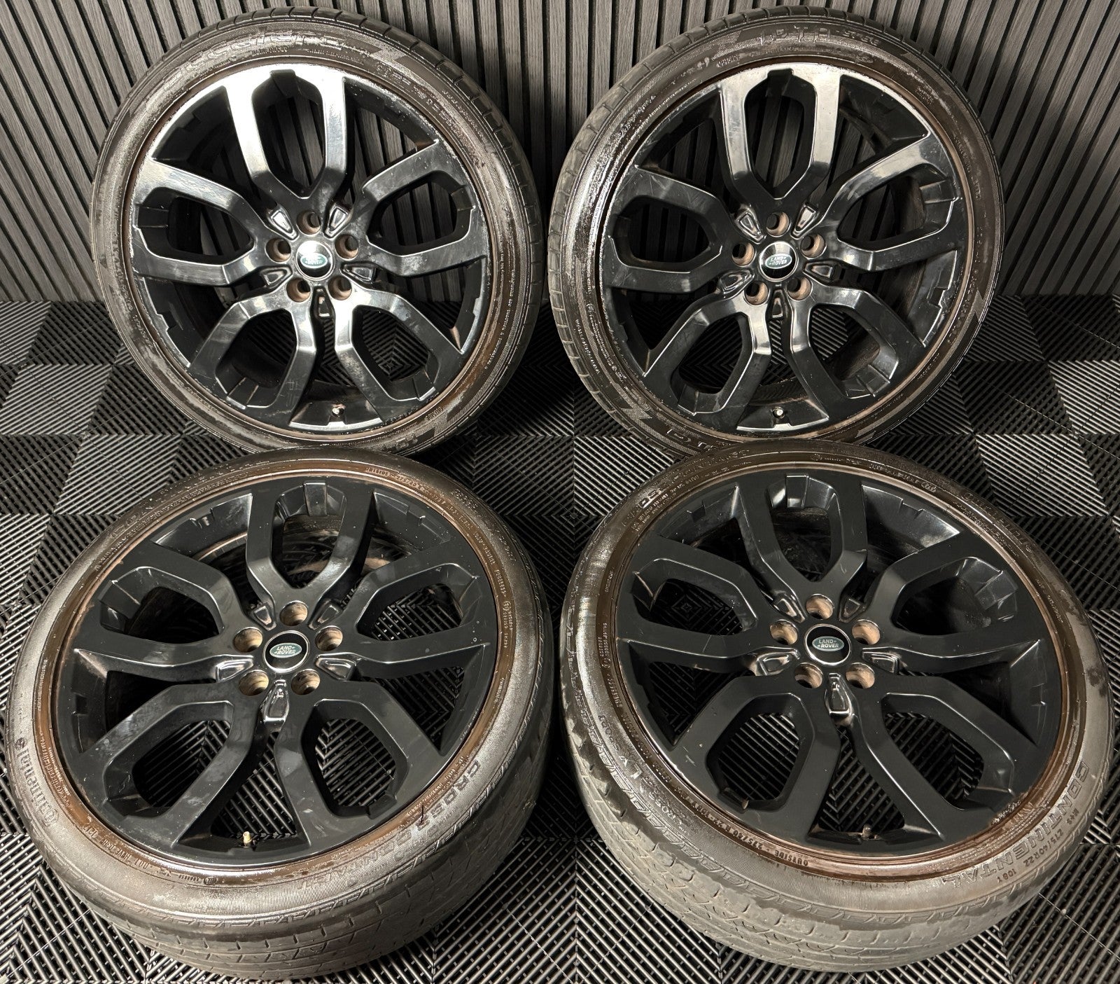 22" GENUINE RANGE ROVER SPORT LAND DISCOVERY BLACK WHEELS TYRES ALLOYS 5004