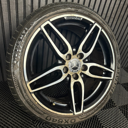 1X 18'' GENUINE AMG MERCEDES A B CLASS CLA BLACK DC ALLOY WHEEL TYRE A1764010700