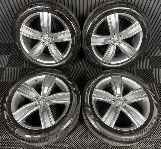 19'' GENUINE VW TIGUAN VICTORIA MK2 ALLOY WHEELS TYRES ALLOYS 5NA601025Q