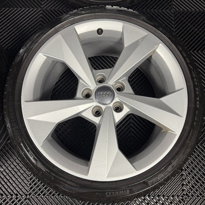 18'' GENUINE AUDI A3 S LINE SILVER ALLOY WHEELS ALLOYS TYRES S3 GOLF 8V0601025J