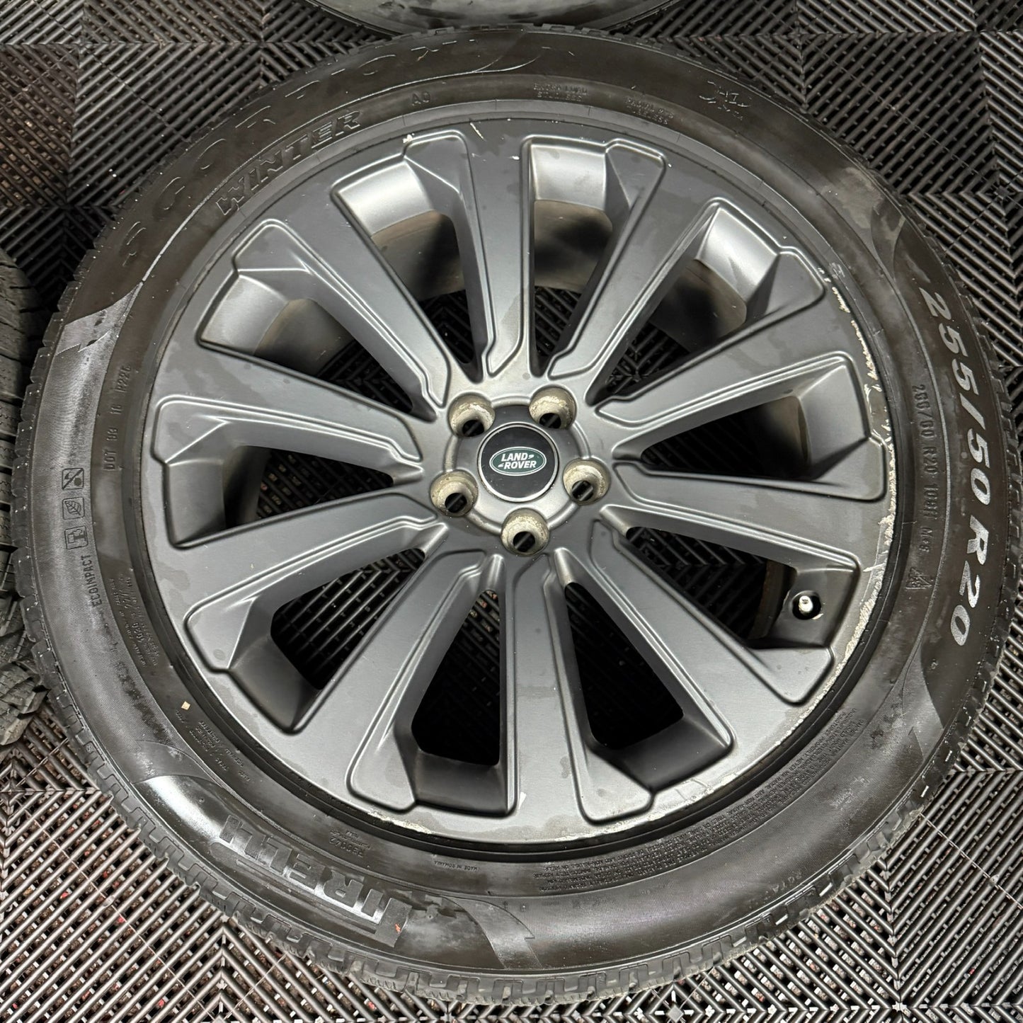 20'' GENUINE RANGE ROVER VELAR MULTISPOKE MATT GREY LAND ALLOY WHEELS TYRES