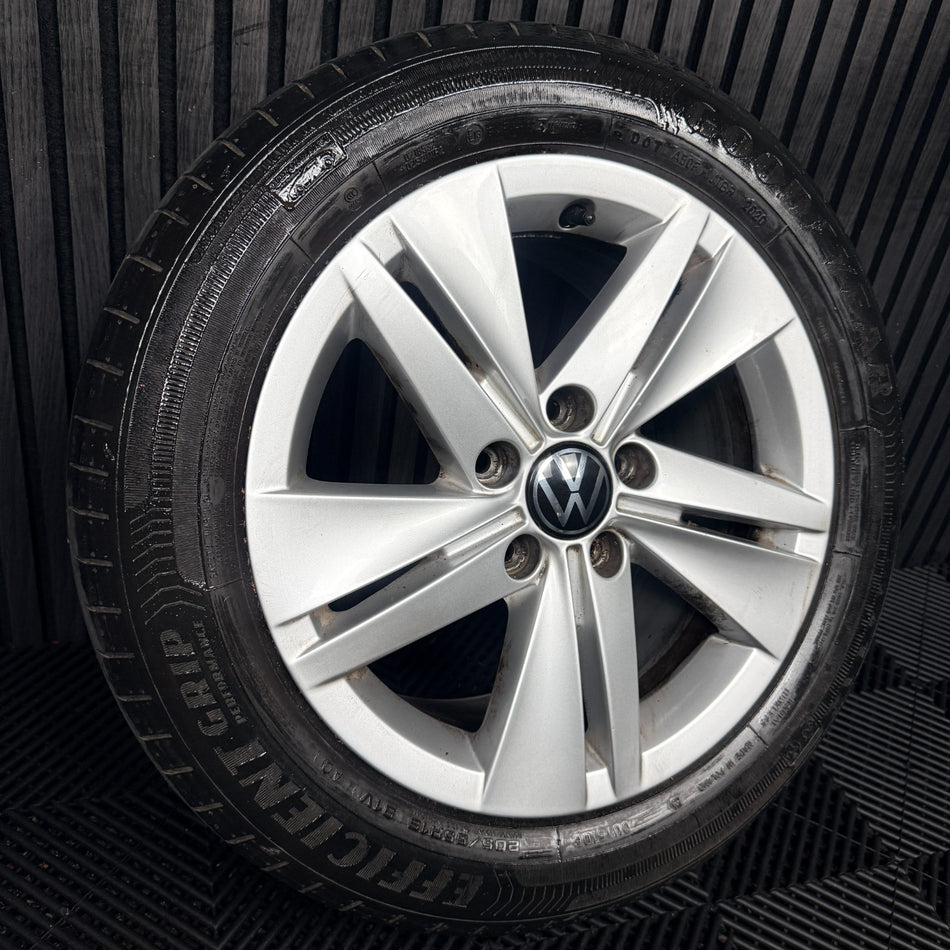 1X 16'' VW Golf MK8 Norfolk Alloy Wheel Tyre GT Single 5H0601025 Genuine
