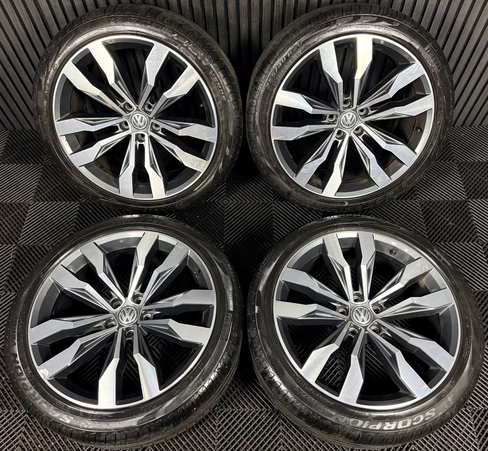 20'' VW Tiguan R Line Suzuka Grey Dc Alloy Wheels Tyre Alloys 5NA601025G Genuine