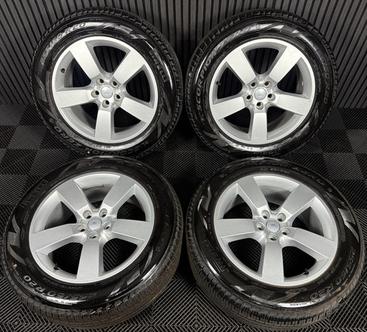 20'' GENUINE LAND ROVER DEFENDER 5 SPOKE SILVER 5098 ALLOY WHEELS TYRES ALLOYS