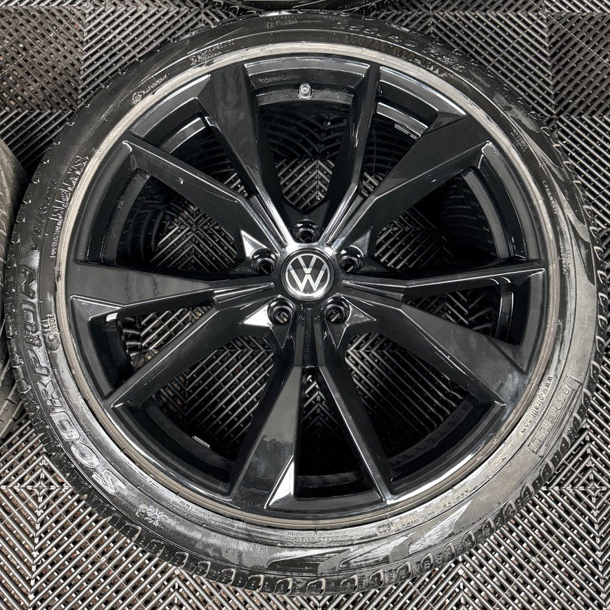 20'' VW Tiguan R Line Misano Black Alloy Wheels Tyres Alloys 5NA601025AH Genuine