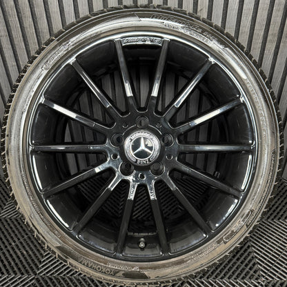 1X 18'' GENUINE AMG MERCEDES A CLASS CLA W176 BLACK ALLOY WHEEL TYRE A1764010200