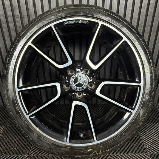 1X 19" GENUINE AMG MERCEDES C CLASS BLACK ALLOY WHEEL W205 REAR A2054012300