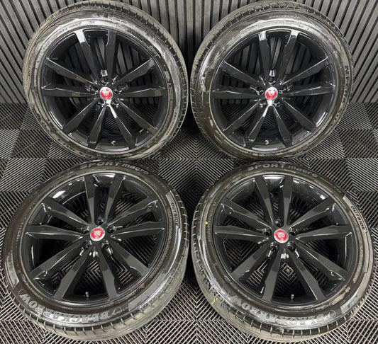 20'' GENUINE JAGUAR E PACE BLACK 5 DOUBLE SPOKE ALLOY WHEELS TYRES 5X108