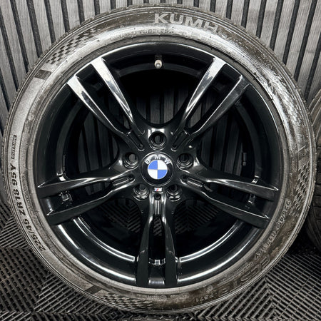 18" Bmw 3 Series 400 M Sport Black F30 F31 F32 F36 4 Alloy Tyres Wheels Genuine