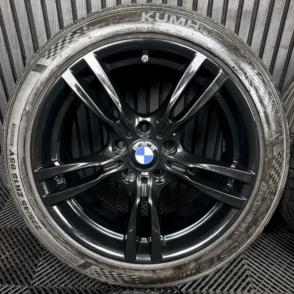 18" Bmw 3 Series 400 M Sport Black F30 F31 F32 F36 4 Alloy Tyres Wheels Genuine