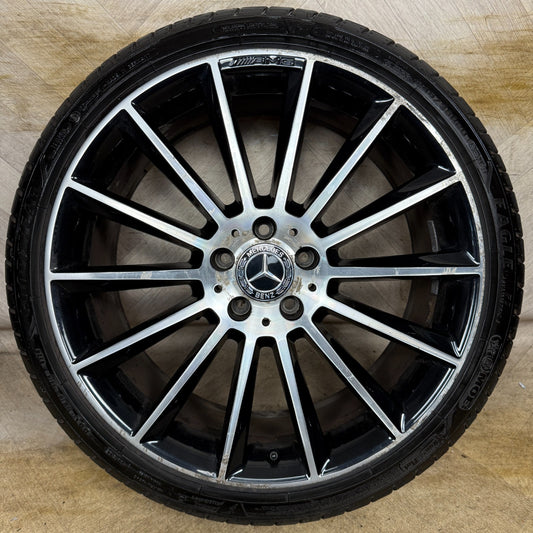 1X 20" GENUINE AMG MERCEDES E CLASS BLACK DC ALLOY WHEEL W213 FRONT A2134012200