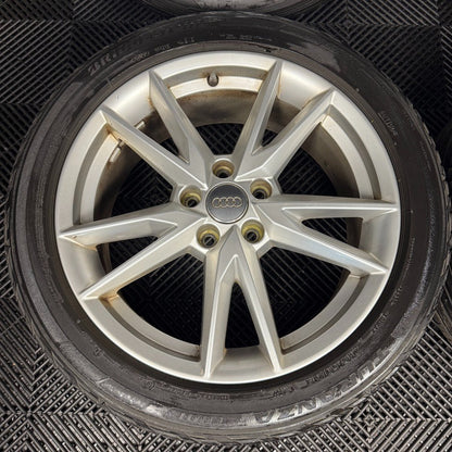 18'' GENUINE AUDI Q2 S LINE 5 DOUBLE SPOKE ALLOY WHEELS TYRES ALLOYS