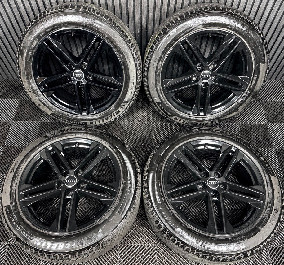 19'' Audi Q5 Black S Line Alloy Wheels Tyres 5X112 80A601025G Genuine