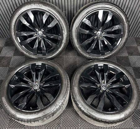 21'' VW Touareg Suzuka Black R Line Alloy Wheels Tyres Q7 760601025D Genuine