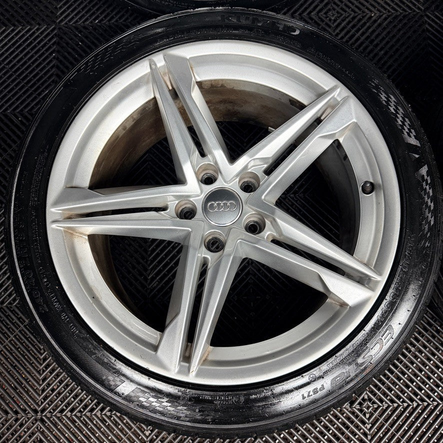 18" Audi A5 S Line Silver Star Spoke Wheels Alloys Tyres 8W0601025DE Genuine