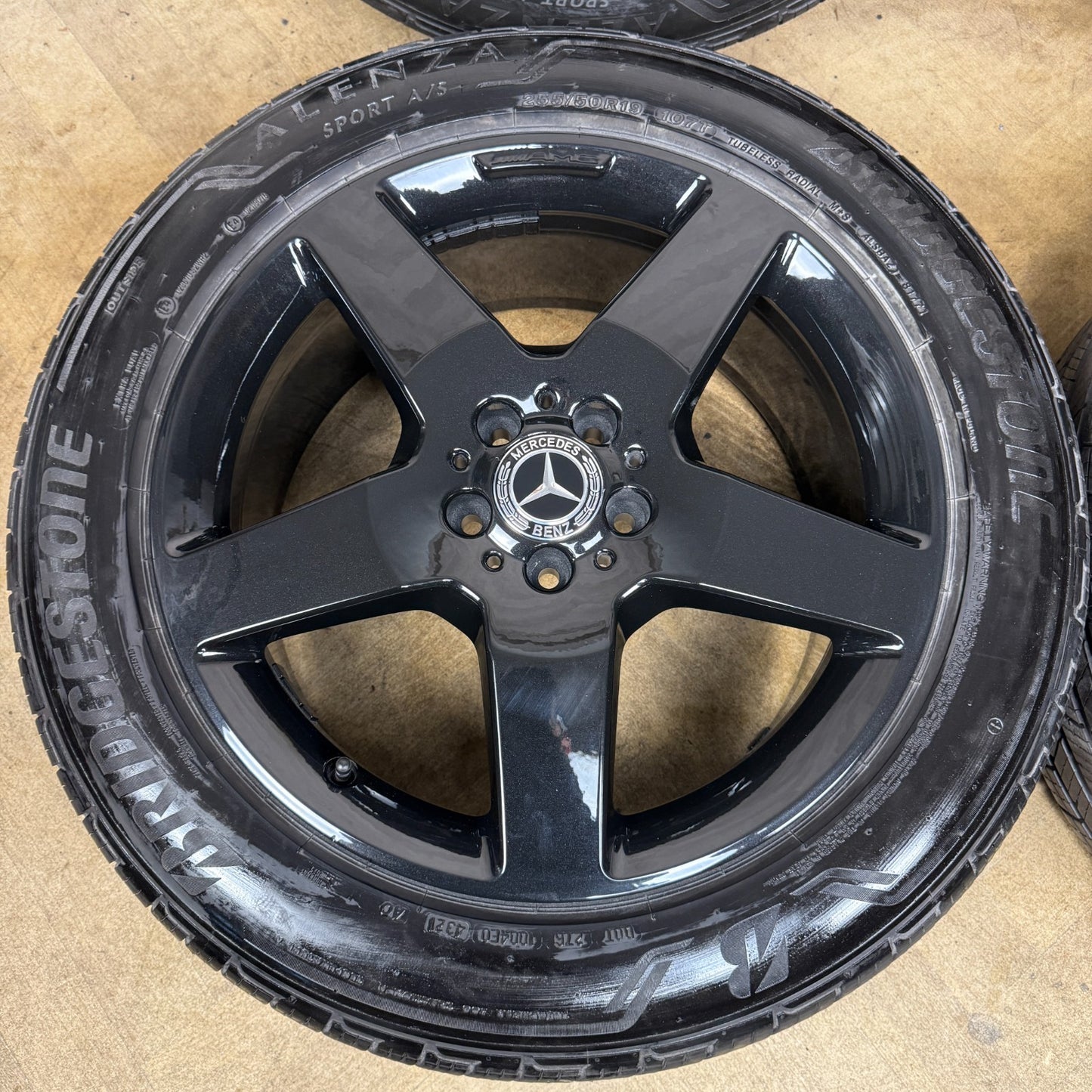19'' GENUINE MERCEDES AMG 5 SPOKE ML GLE BLACK ALLOY WHEELS ALLOYS TYRES